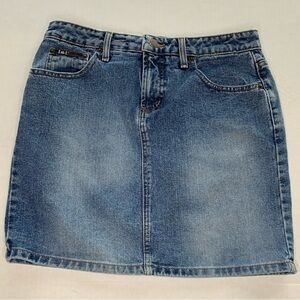 L.E.I. Denim Skirt 1990s Y2K Med Wash Woman’s Size 9 100% Cotton Vintage